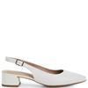 TAMARIS WOMENS LOW HEEL SLINGBACK SANDAL - WHITE LEATHER