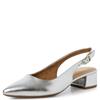 TAMARIS WOMENS LOW HEEL SLINGBACK SANDAL - SILVER METALLIC