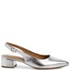 TAMARIS WOMENS LOW HEEL SLINGBACK SANDAL - SILVER METALLIC
