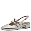 TAMARIS WOMEN LOW HEEL SLINGBACK SANDAL - PLATINUM