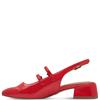 TAMARIS WOMEN LOW HEEL SLINGBACK SANDAL - RED PATENT