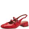 TAMARIS WOMEN LOW HEEL SLINGBACK SANDAL - RED PATENT