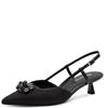 TAMARIS WOMENS LOW HEEL SLING BACK - BLACK