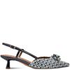 TAMARIS WOMENS LOW HEEL SLING BACK - BLUE