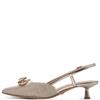 TAMARIS WOMENS LOW HEEL SLING BACK - PEARL