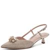 TAMARIS WOMENS LOW HEEL SLING BACK - PEARL