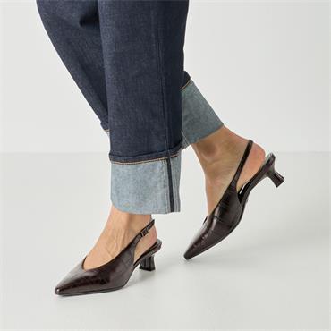 TAMARIS WOMENS SLINGBACK LOW HEEL - MOCCA