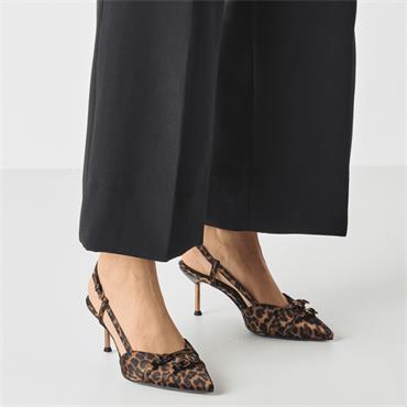 TAMARIS WOMENS MID HEEL STRAP SLINGBACK - LEOPARD ANIMAL PRINT