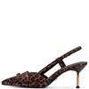 TAMARIS WOMENS MID HEEL STRAP SLINGBACK - LEOPARD ANIMAL PRINT