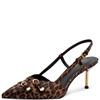 TAMARIS WOMENS MID HEEL STRAP SLINGBACK - LEOPARD ANIMAL PRINT