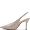 TAMARIS WOMENS HIGH HEEL STRAP SLINGBACK - BEIGE PATENT