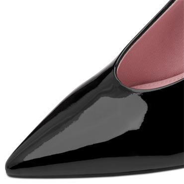 TAMARIS WOMENS HIGH HEEL STRAP SLINGBACK - BLACK PATENT