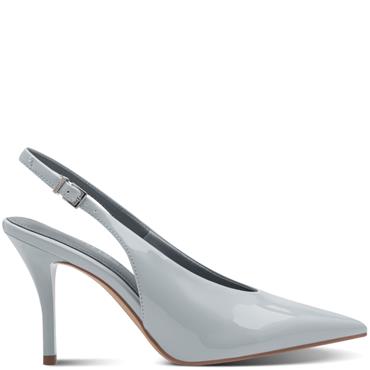 TAMARIS WOMENS HIGH HEEL STRAP SLINGBACK - LIGHT BLUE PATENT