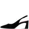 TAMARIS WOMENS MID HEEL STRAP SLINGBACK - BLACK SUEDE