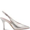 TAMARIS WOMENS HIGH HEEL STRAP SLINGBACK - PLATINUM