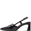 TAMARIS WOMENS MID HEEL SLING BACK - BLACK