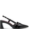 TAMARIS WOMENS MID HEEL SLING BACK - BLACK