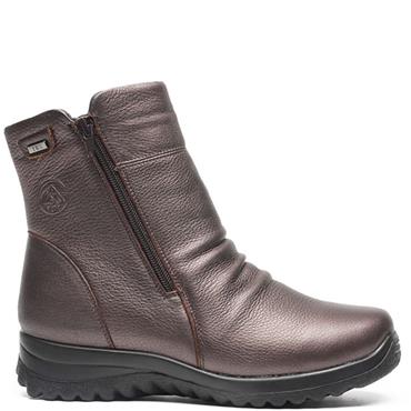 G COMFORT WOMENS LINING ZIP ANKLE BOOT - BRONZE