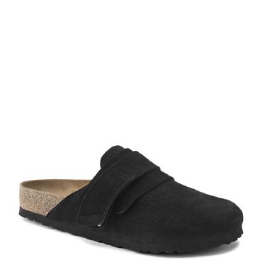 BIRKENSTOCK MENS NAGOYA STRAP CLOG - BLACK LEATHER