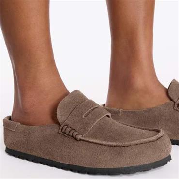 BIRKENSTOCK WOMENS NAPLES WRAPPED SANDAL - CONCRETE