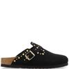 BIRKENSTOCK WOMENS BOSTON RIVET BORDER - BLACK