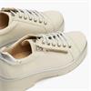 PITILLOS WOMENS ZIP LACE TRAINER - OFF WHITE