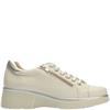 PITILLOS WOMENS ZIP LACE TRAINER - OFF WHITE