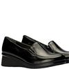 PITILLOS WOMENS WEDGE SLIP ON SHOE - BLACK LEATHER