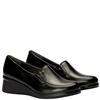 PITILLOS WOMENS WEDGE SLIP ON SHOE - BLACK LEATHER