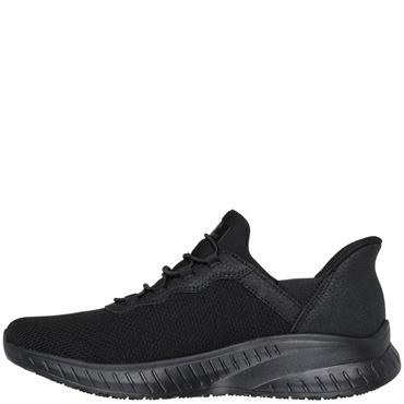 SKECHERS WOMENS WORK SLIP ON LACE SHOE - BLACK