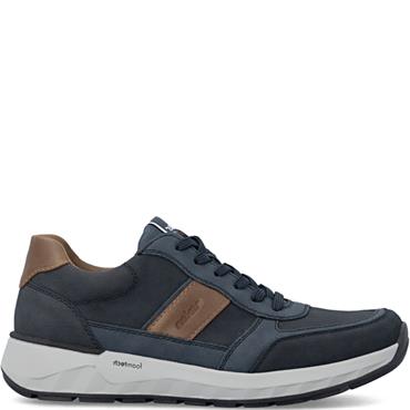 RIEKER MENS WIDE FIT ZIP COMFORT SHOE - BLUE
