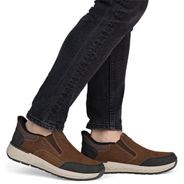 RIEKER MENS WIDE FIT COMFORT SHOE - BROWN