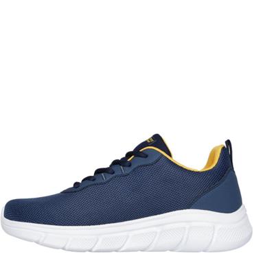 SKECHERS WOMENS WASHABLE LACE TRAINER - NAVY GOLD