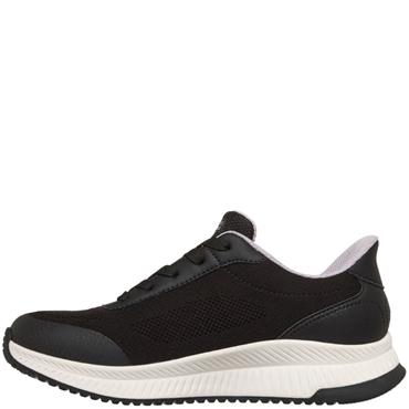 SKECHERS WOMENS WATERPROOF BOBS TRAINER - BLACK