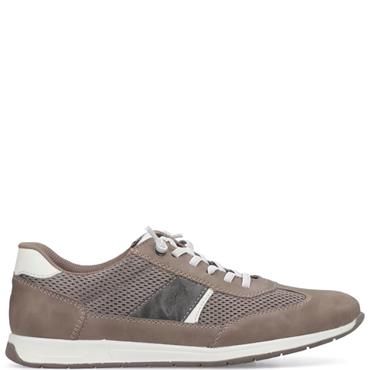 RIEKER MENS LACE CASUAL SHOE - BEIGE