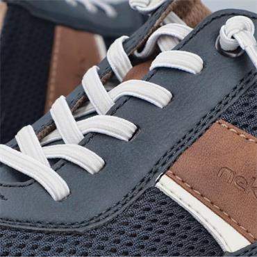 RIEKER MENS LACE CASUAL SHOE - BLUE