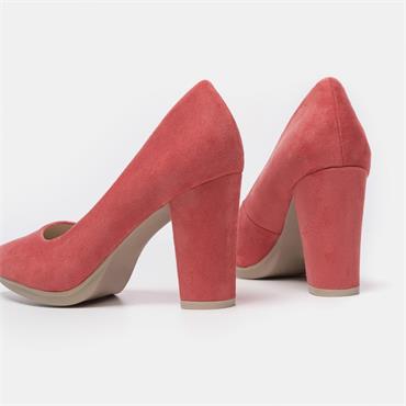 PINK DESERT WOMENS POINT TOE COURT SHOE - CORAL SUEDE
