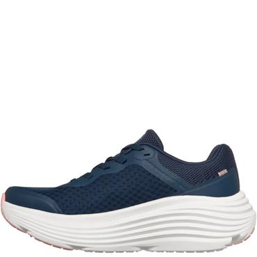 SKECHERS WOMENS MAX CUSHION LACE TRAINER - NAVY PINK