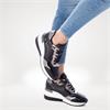 XTI WOMENS WEDGE LACE TRAINER - BLACK