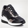 XTI WOMENS WEDGE LACE TRAINER - BLACK