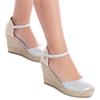 XTI WOMENS WEDGE ANKLE STRAP SANDAL - SILVER