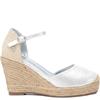 XTI WOMENS WEDGE ANKLE STRAP SANDAL - SILVER