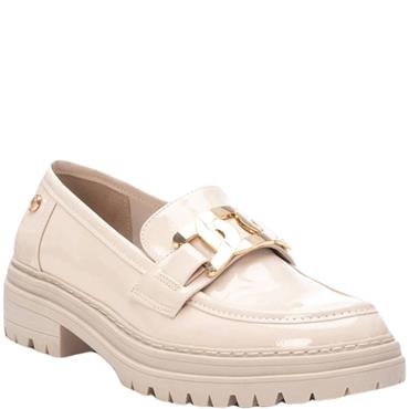 XTI WOMENS CHAIN LOAFER - BEIGE PATENT