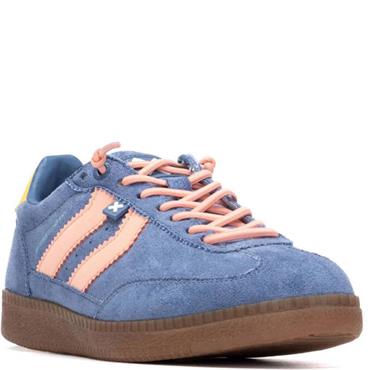 XTI WOMENS LACE TRAINER - JEANS