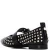 XTI WOMENS FLAT DIAMANTE STUD STRAP SHOE - BLACK