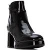 XTI WOMENS ZIP ANKLE BOOT - BLACK PATENT