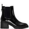 XTI WOMENS ZIP CHELSEA ANKLE BOOT - BLACK PATENT