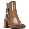 XTI WOMENS BUCKLE STRAP ZIP ANKLE BOOT - BEIGE