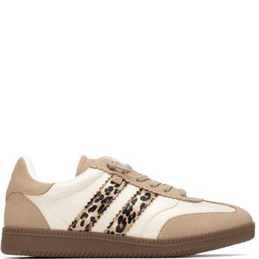 XTI WOMENS LACE TRAINER - BEIGE LEOPARD