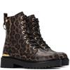 XTI WOMENS ANIMAL PRINT ZIP LACE BOOT - LEOPARD